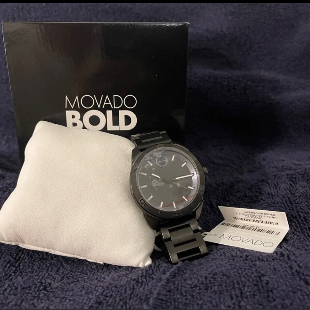 Movado Bold Quartz Movement Black Stainless Steel